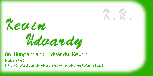 kevin udvardy business card